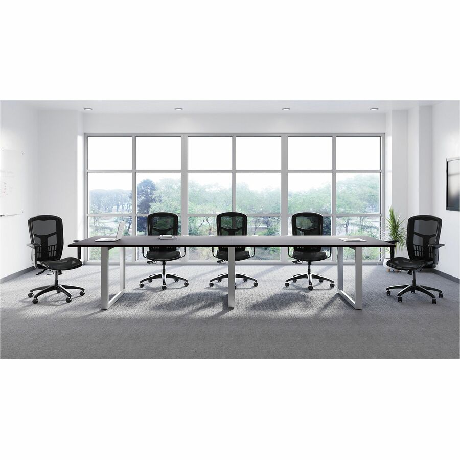 Lorell Relevance Series Middle Unite Leg - 38.6" x 6.3"28.5" - Finish: Silver, Powder Coated