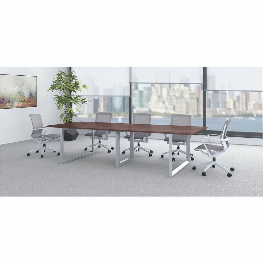 Lorell Relevance Series Middle Unite Leg - 38.6" x 6.3"28.5" - Finish: Silver, Powder Coated