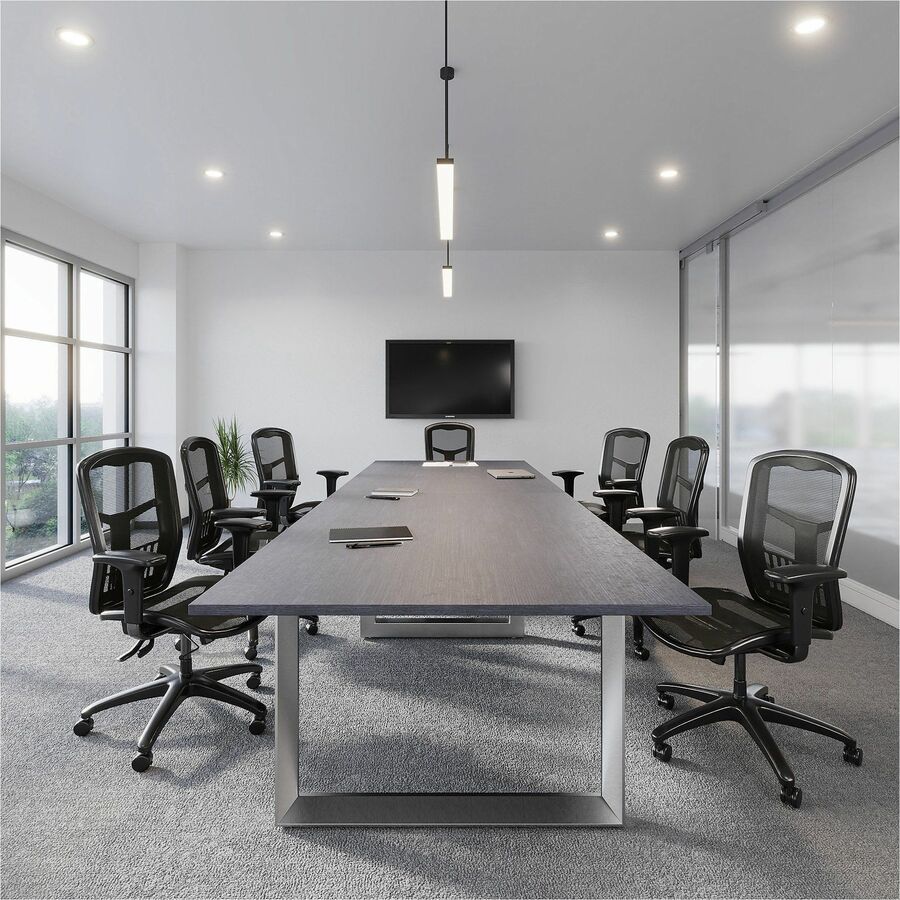 Lorell Relevance Series Middle Unite Leg - 38.6" x 6.3"28.5" - Finish: Silver, Powder Coated