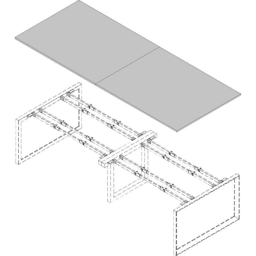 Lorell Revelance Conference Rectangular Tabletop - 59.9" x 47.3" x 1" x 1" - Material: Laminate - Finish: Weathered Charcoal