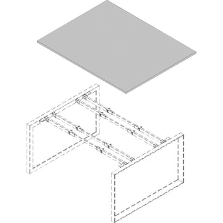 Lorell Revelance Conference Rectangular Tabletop - 59.9" x 47.3" x 1" x 1" - Material: Laminate - Finish: Weathered Charcoal