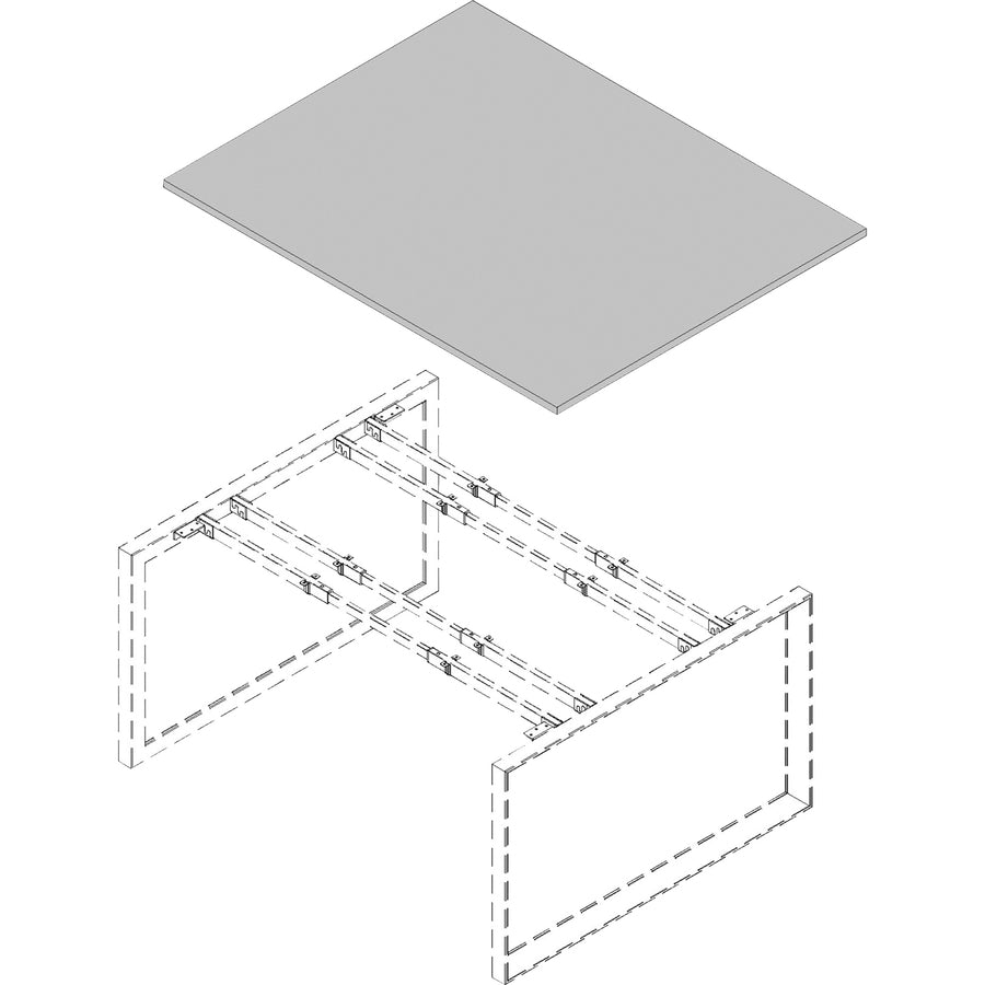 Lorell Revelance Conference Rectangular Tabletop - 59.9" x 47.3" x 1" x 1" - Material: Laminate - Finish: Weathered Charcoal