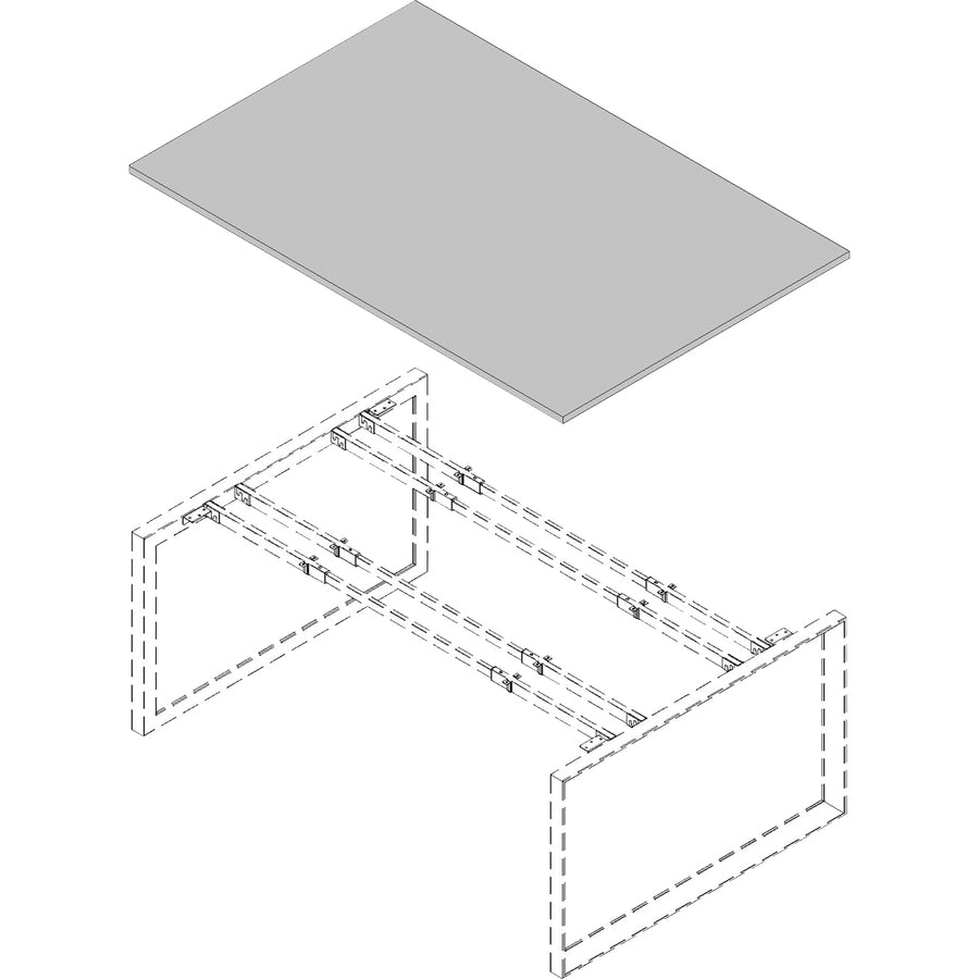 Lorell Revelance Conference Rectangular Tabletop - 71.6" x 47.3" x 1" x 1" - Material: Laminate - Finish: Mahogany