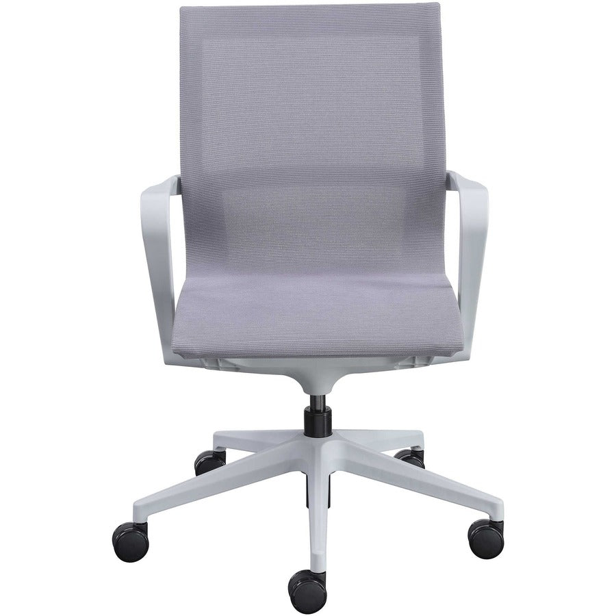 Lorell Premium Executive Mesh Mid-back Sling Chair - Nylon Seat - Nylon, Mesh Back - Plastic Frame - Mid Back - 5-star Base - Gray - 1 Each