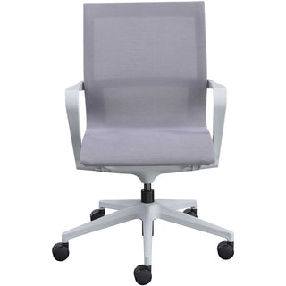 Lorell Premium Executive Mesh Mid-back Sling Chair - Nylon Seat - Nylon, Mesh Back - Plastic Frame - Mid Back - 5-star Base - Gray - 1 Each
