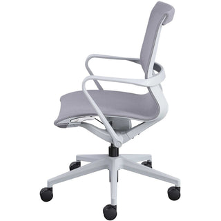 Lorell Premium Executive Mesh Mid-back Sling Chair - Nylon Seat - Nylon, Mesh Back - Plastic Frame - Mid Back - 5-star Base - Gray - 1 Each