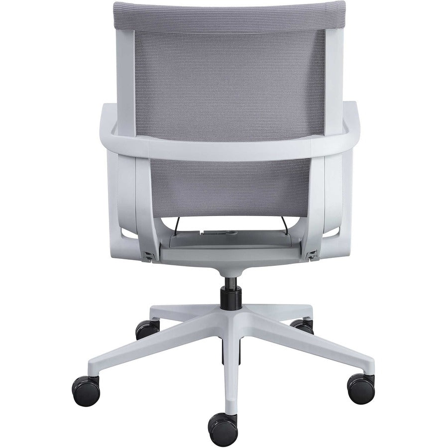 Lorell Premium Executive Mesh Mid-back Sling Chair - Nylon Seat - Nylon, Mesh Back - Plastic Frame - Mid Back - 5-star Base - Gray - 1 Each