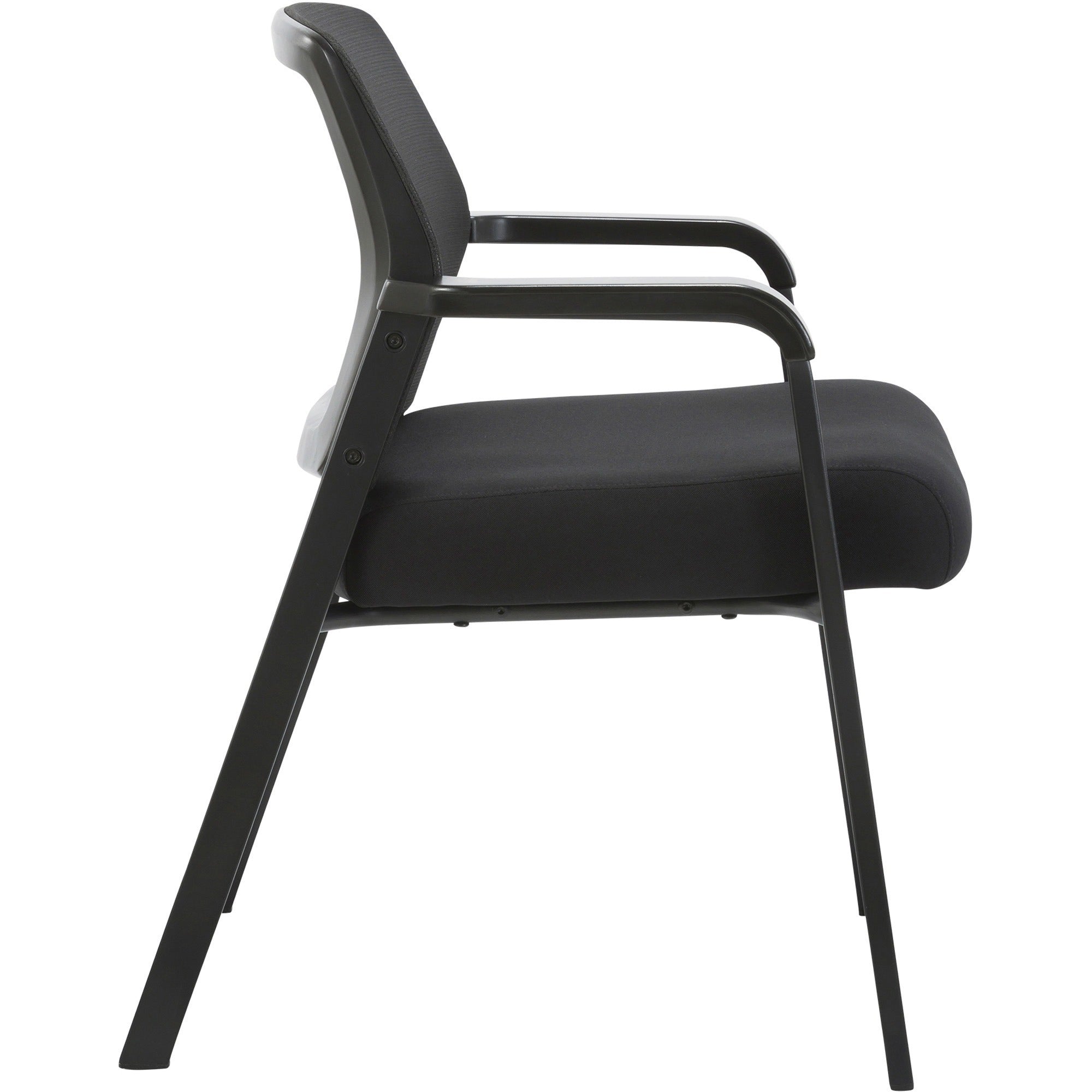 lorell-big-&-tall-mesh-low-back-guest-chair-fabric-seat-mesh-back-steel-frame-low-back-black-1-each_llr67003 - 5