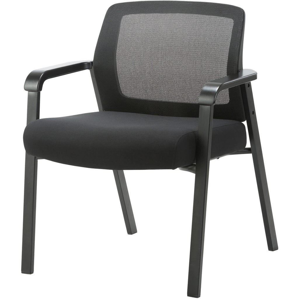 lorell-big-&-tall-mesh-low-back-guest-chair-fabric-seat-mesh-back-steel-frame-low-back-black-1-each_llr67003 - 3