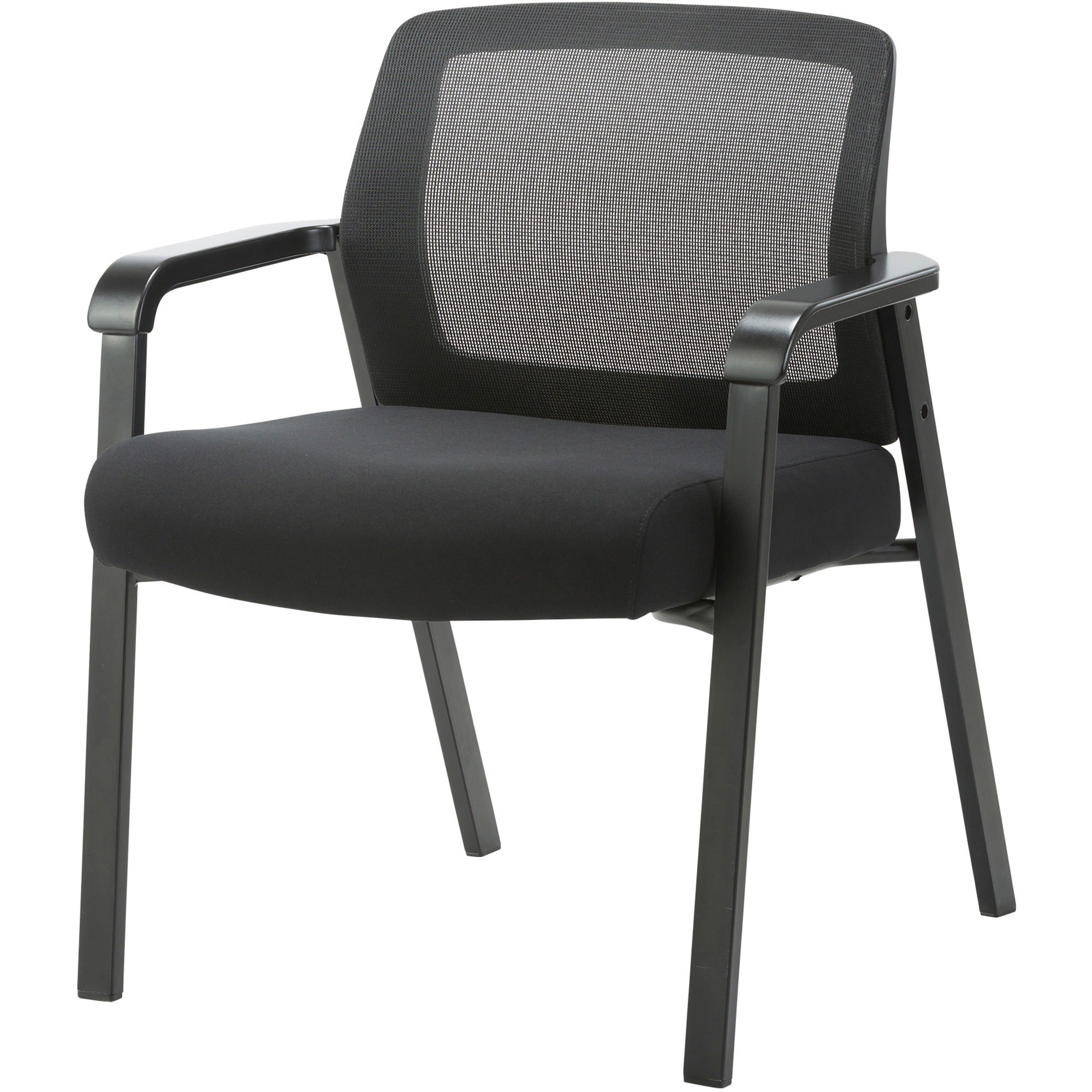 lorell-big-&-tall-mesh-low-back-guest-chair-fabric-seat-mesh-back-steel-frame-low-back-black-1-each_llr67003 - 3