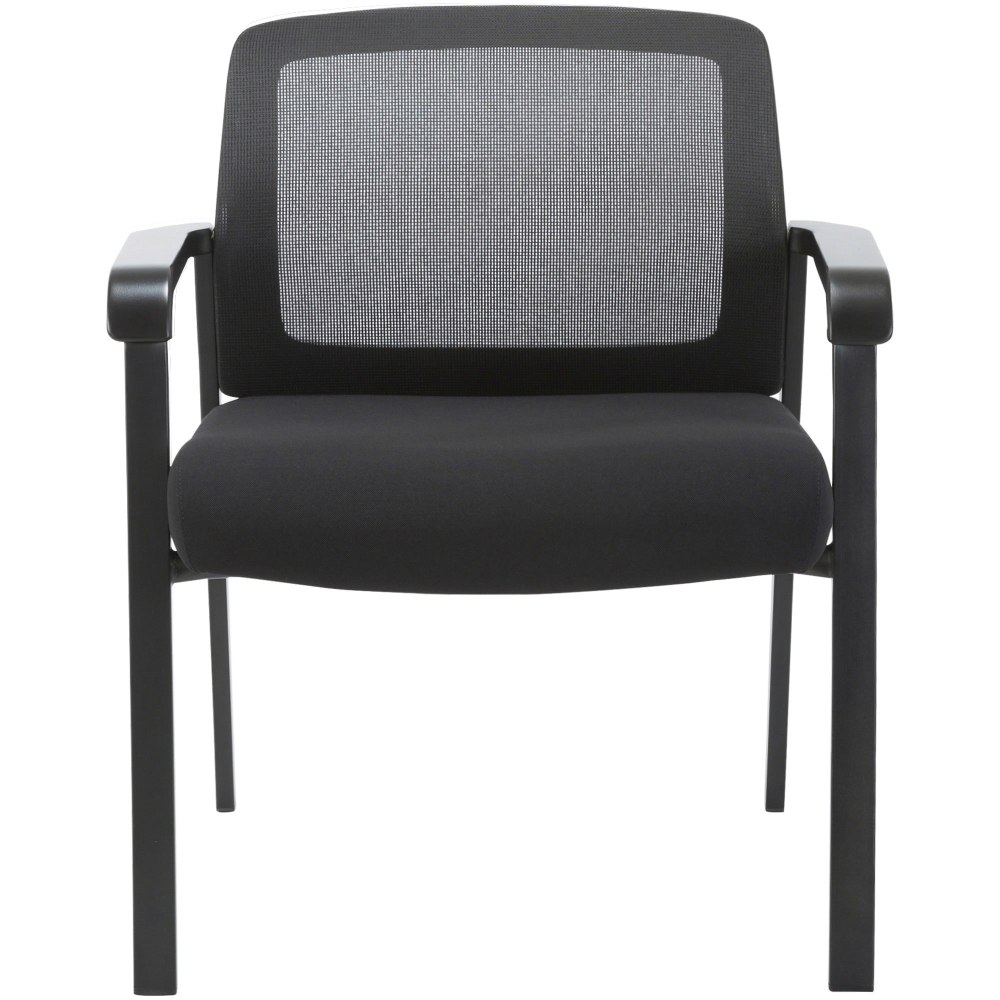 lorell-big-&-tall-mesh-low-back-guest-chair-fabric-seat-mesh-back-steel-frame-low-back-black-1-each_llr67003 - 2