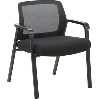 lorell-big-&-tall-mesh-low-back-guest-chair-fabric-seat-mesh-back-steel-frame-low-back-black-1-each_llr67003 - 1