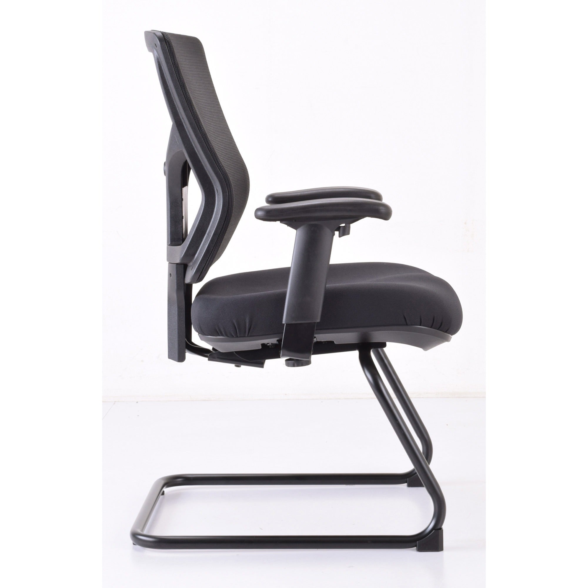 lorell-conjure-guest-chair-fabric-polyurethane-foam-seat-mesh-back-mid-back-sled-base-black-1-each_llr62009 - 4