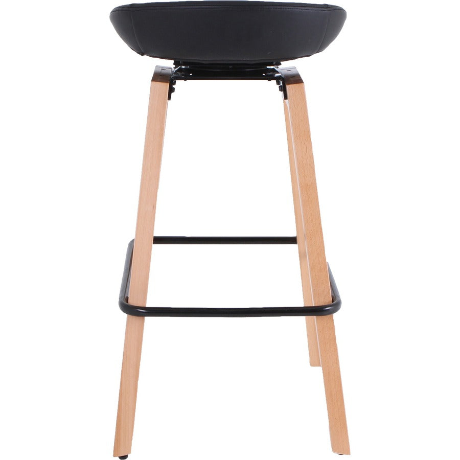 Lorell Modern Low-Back Stool - Low Back - Black - 1 Each