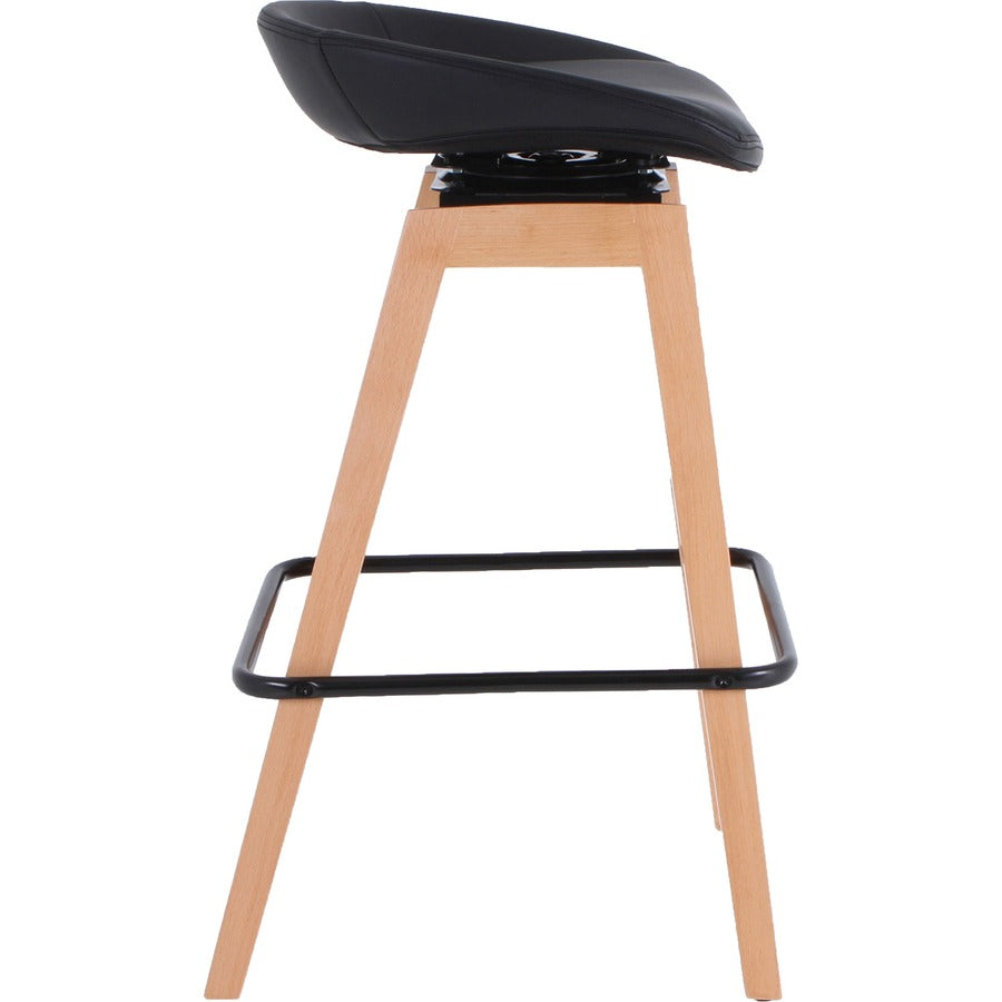 Lorell Modern Low-Back Stool - Low Back - Black - 1 Each