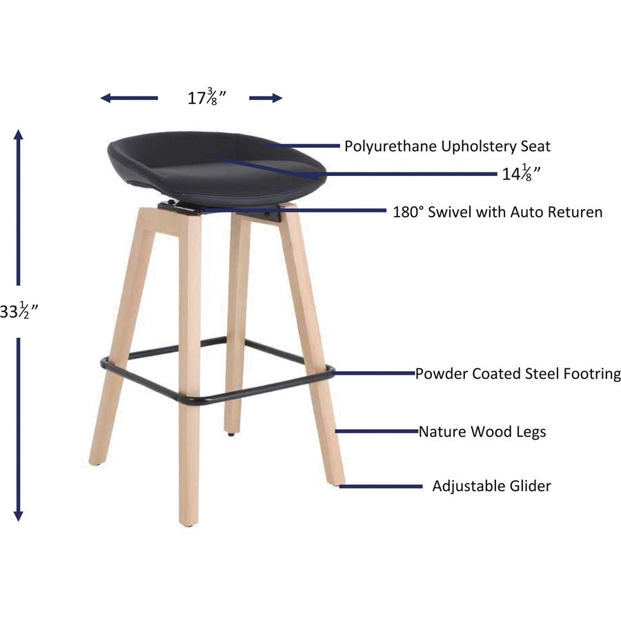 lorell-modern-low-back-stool-low-back-black-1-each_llr68563 - 7