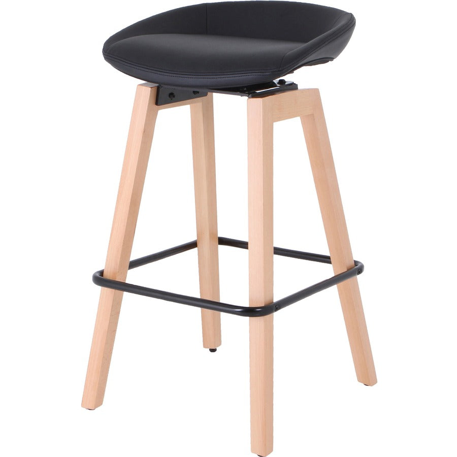 Lorell Modern Low-Back Stool - Low Back - Black - 1 Each