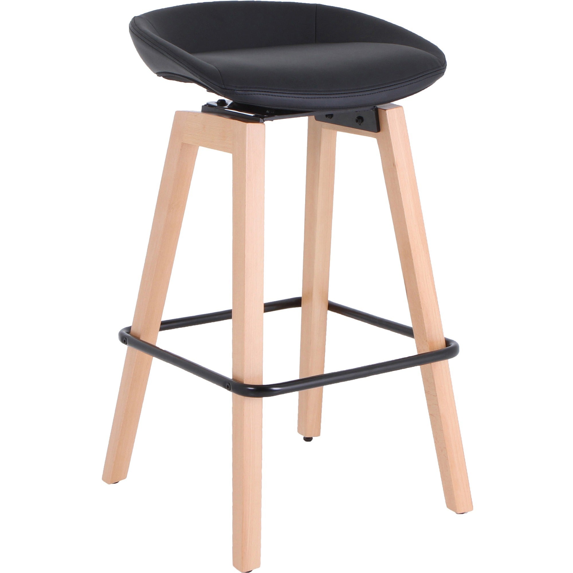 lorell-modern-low-back-stool-low-back-black-1-each_llr68563 - 1