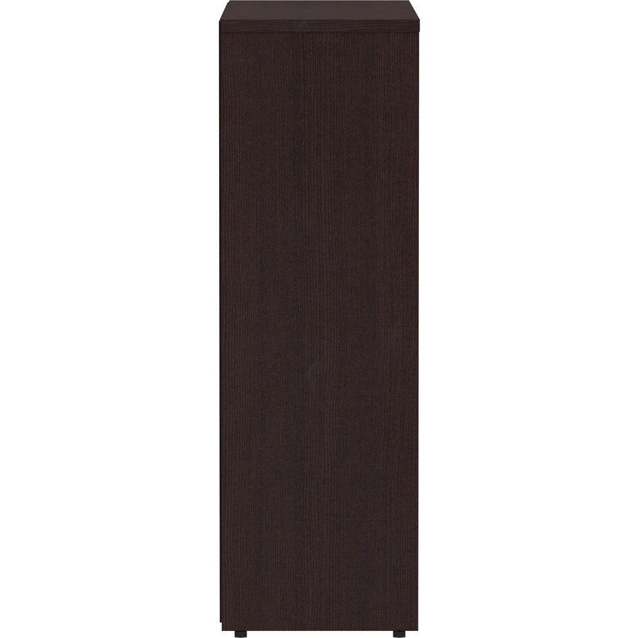 Lorell Laminate Bookcase - 36" x 12" x 36" - 3 x Shelf(ves) - Laminated, Sturdy, Contemporary Style, Square Edge, Adjustable Shelf - Espresso - Medium Density Fiberboard (MDF), Laminate - Assembly Required