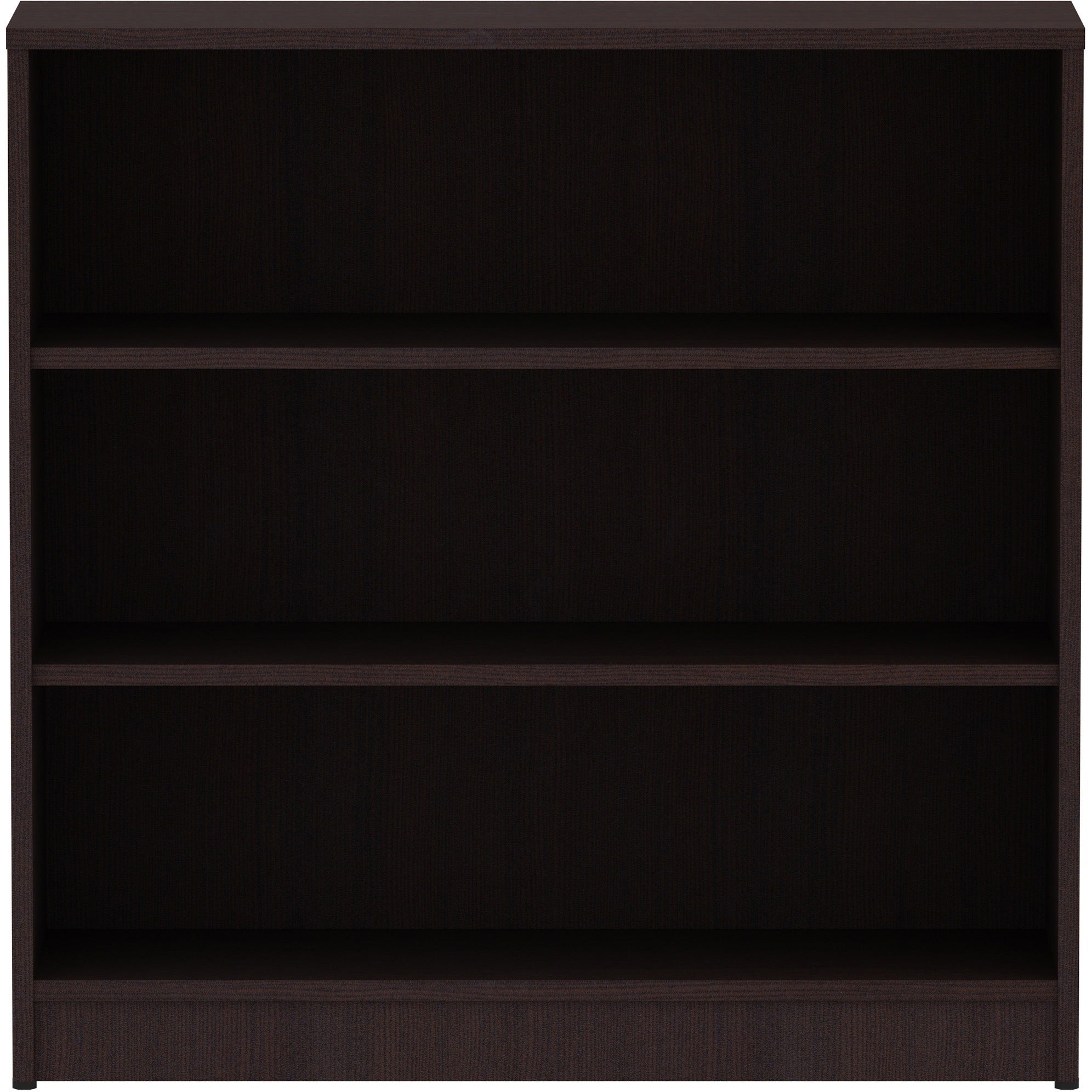 lorell-laminate-bookcase-36-x-12-x-36-3-x-shelfves-laminated-sturdy-contemporary-style-square-edge-adjustable-shelf-espresso-medium-density-fiberboard-mdf-laminate-assembly-required_llr18276 - 2