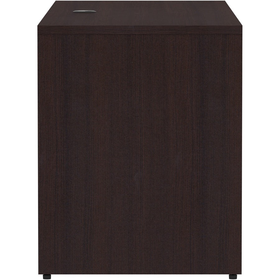 Lorell Essentials Series Credenza Shell - 66" x 24"29.5" Credenza Shell, 1" Top - Finish: Espresso Laminate, Silver Brush