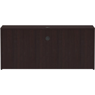Lorell Essentials Series Credenza Shell - 66" x 24"29.5" Credenza Shell, 1" Top - Finish: Espresso Laminate, Silver Brush