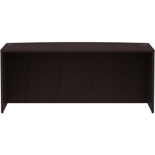 Lorell Essentials Series Bowfront Desk Shell - 72" x 41.4"29.5" Desk Shell, 1" Top - Bow Front Edge - Finish: Espresso Laminate