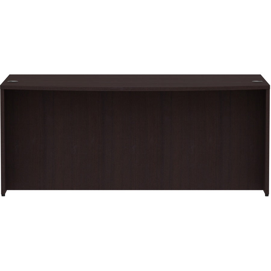 Lorell Essentials Series Bowfront Desk Shell - 72" x 41.4"29.5" Desk Shell, 1" Top - Bow Front Edge - Finish: Espresso Laminate