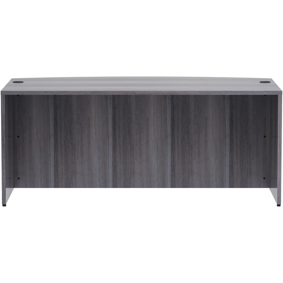 Lorell Essentials Series Bowfront Desk Shell - 72" x 41.4"29.5" Desk Shell, 1" Top - Bow Front Edge - Finish: Weathered Charcoal Laminate
