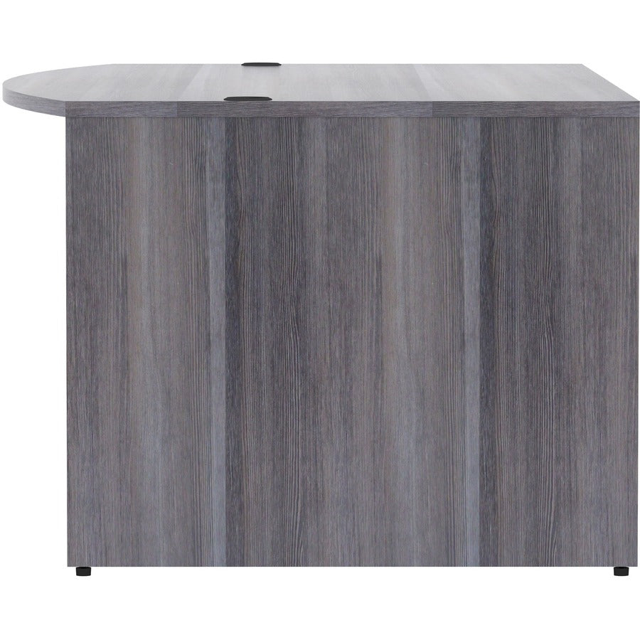 Lorell Essentials Series Bowfront Desk Shell - 72" x 41.4"29.5" Desk Shell, 1" Top - Bow Front Edge - Finish: Weathered Charcoal Laminate