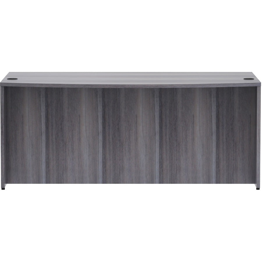 Lorell Essentials Series Bowfront Desk Shell - 72" x 41.4"29.5" Desk Shell, 1" Top - Bow Front Edge - Finish: Weathered Charcoal Laminate