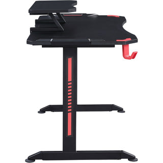 Lorell Gaming Desk - Powder Coated Base - 127 lb Capacity - 36" Height x 48" Width x 26" Depth - Assembly Required - Black - 1 Each