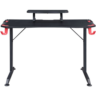 Lorell Gaming Desk - Powder Coated Base - 127 lb Capacity - 36" Height x 48" Width x 26" Depth - Assembly Required - Black - 1 Each