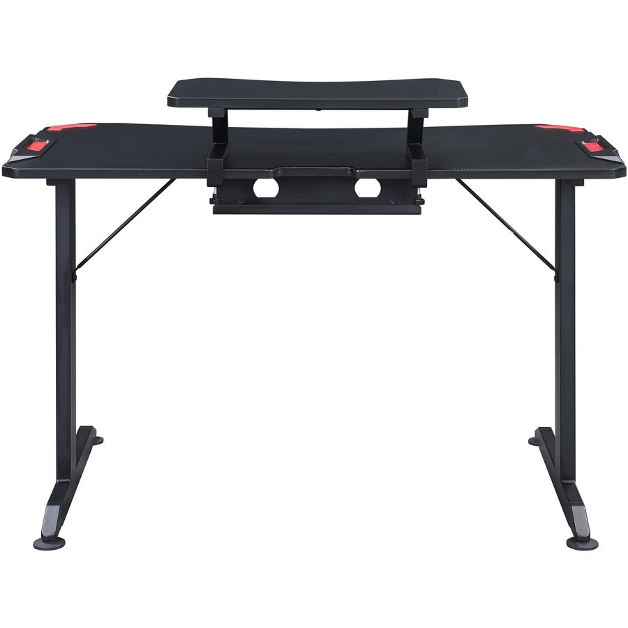 Lorell Gaming Desk - Powder Coated Base - 127 lb Capacity - 36" Height x 48" Width x 26" Depth - Assembly Required - Black - 1 Each