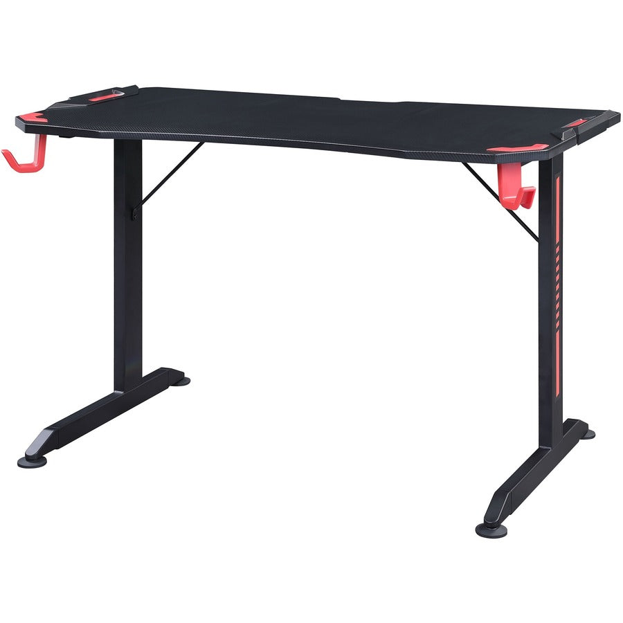 Lorell Gaming Desk - Powder Coated Base - 127 lb Capacity - 36" Height x 48" Width x 26" Depth - Assembly Required - Black - 1 Each