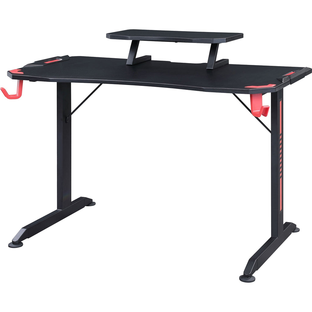 Lorell Gaming Desk - Powder Coated Base - 127 lb Capacity - 36" Height x 48" Width x 26" Depth - Assembly Required - Black - 1 Each