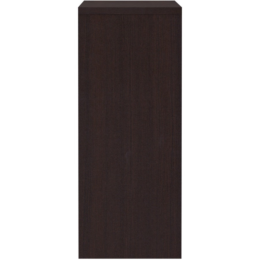 Lorell Essentials Series Stack-on Hutch with Doors - 48" x 15"36" - 3 Door(s) - Finish: Espresso Laminate