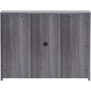 Lorell Essentials Series Stack-on Hutch with Doors - 48" x 15"36" - 3 Door(s) - Finish: Weathered Charcoal Laminate