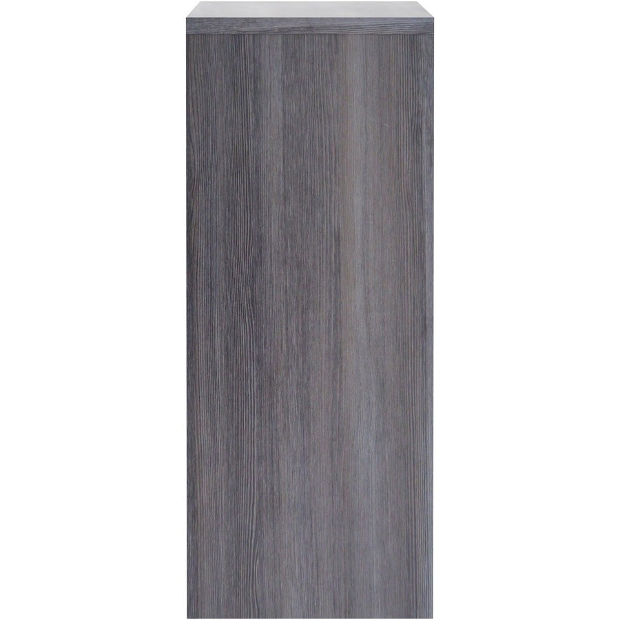 Lorell Essentials Series Stack-on Hutch with Doors - 48" x 15"36" - 3 Door(s) - Finish: Weathered Charcoal Laminate