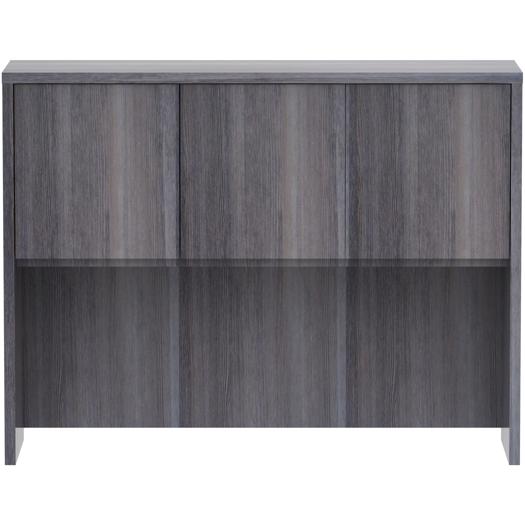 lorell-essentials-series-stack-on-hutch-with-doors-48-x-1536-3-doors-finish-weathered-charcoal-laminate_llr69621 - 2