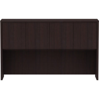 Lorell Essentials Series Stack-on Hutch with Doors - 60" x 15"36" - 4 Door(s) - Finish: Espresso Laminate