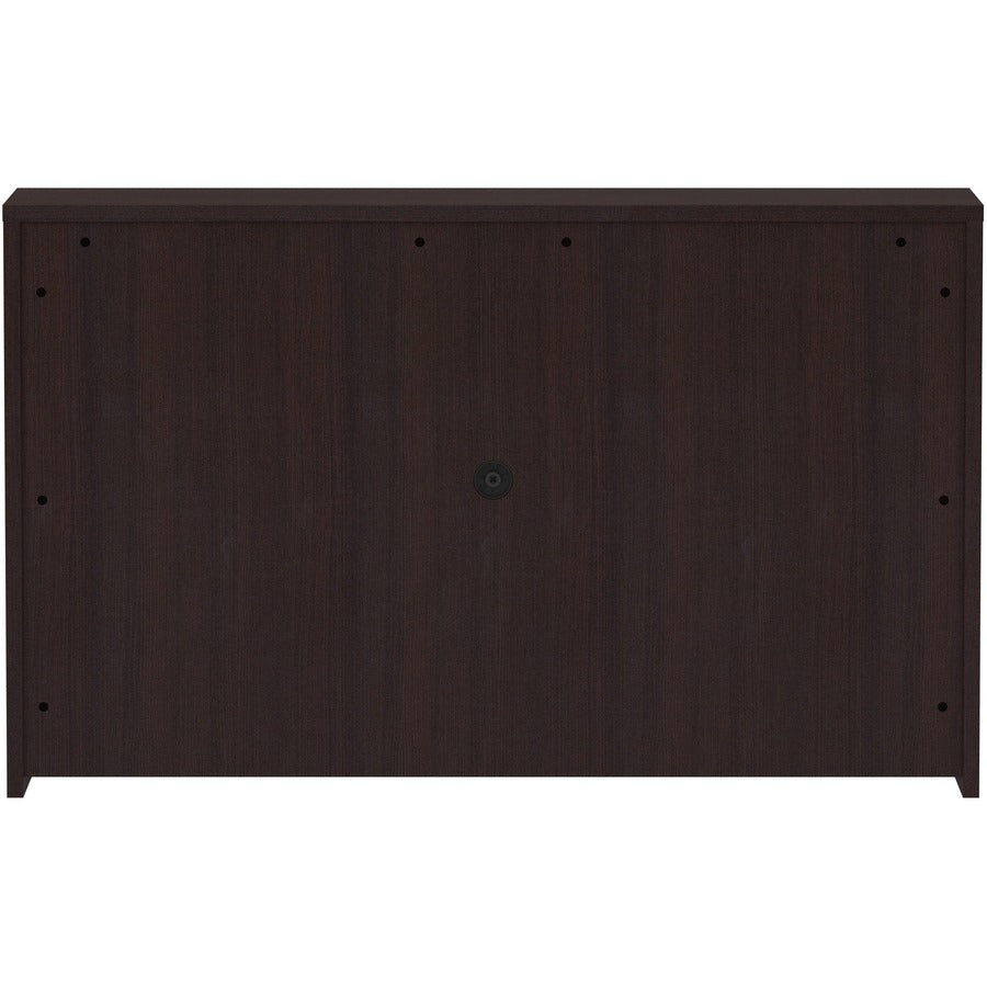 Lorell Essentials Series Stack-on Hutch with Doors - 60" x 15"36" - 4 Door(s) - Finish: Espresso Laminate