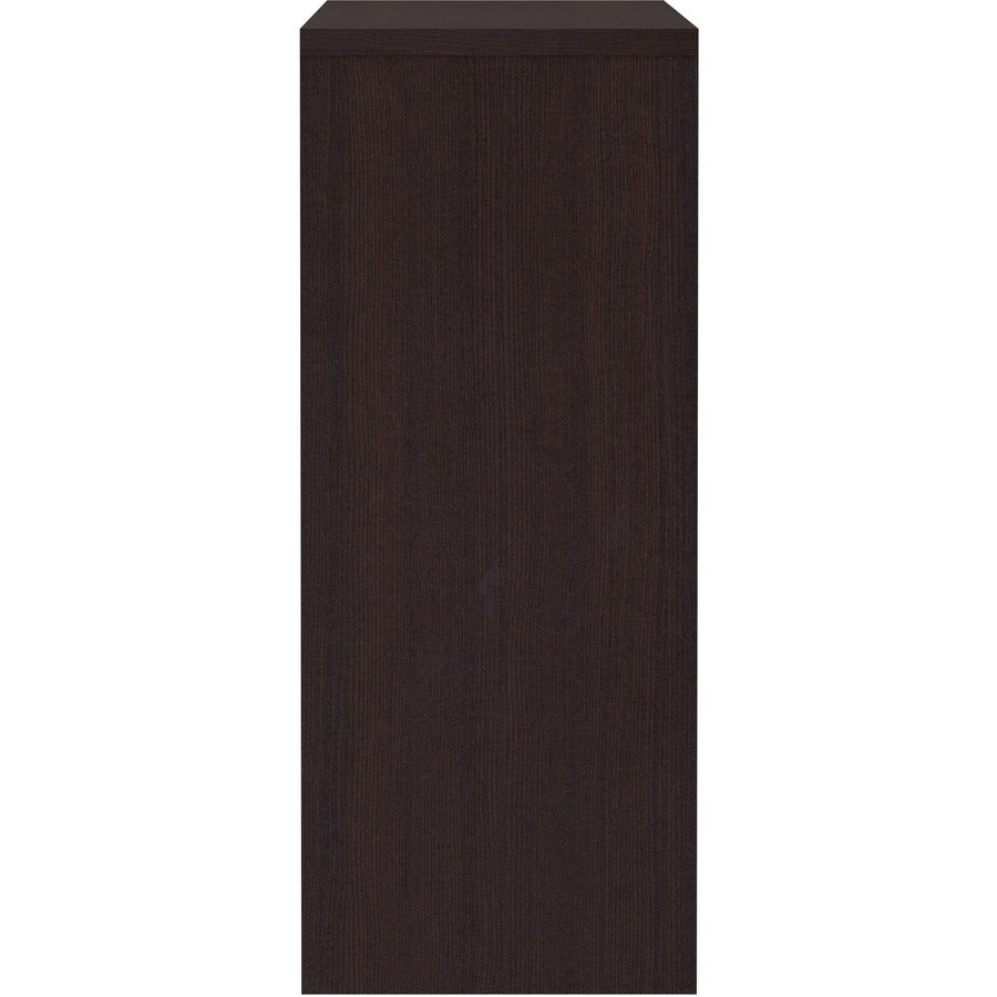 Lorell Essentials Series Stack-on Hutch with Doors - 60" x 15"36" - 4 Door(s) - Finish: Espresso Laminate