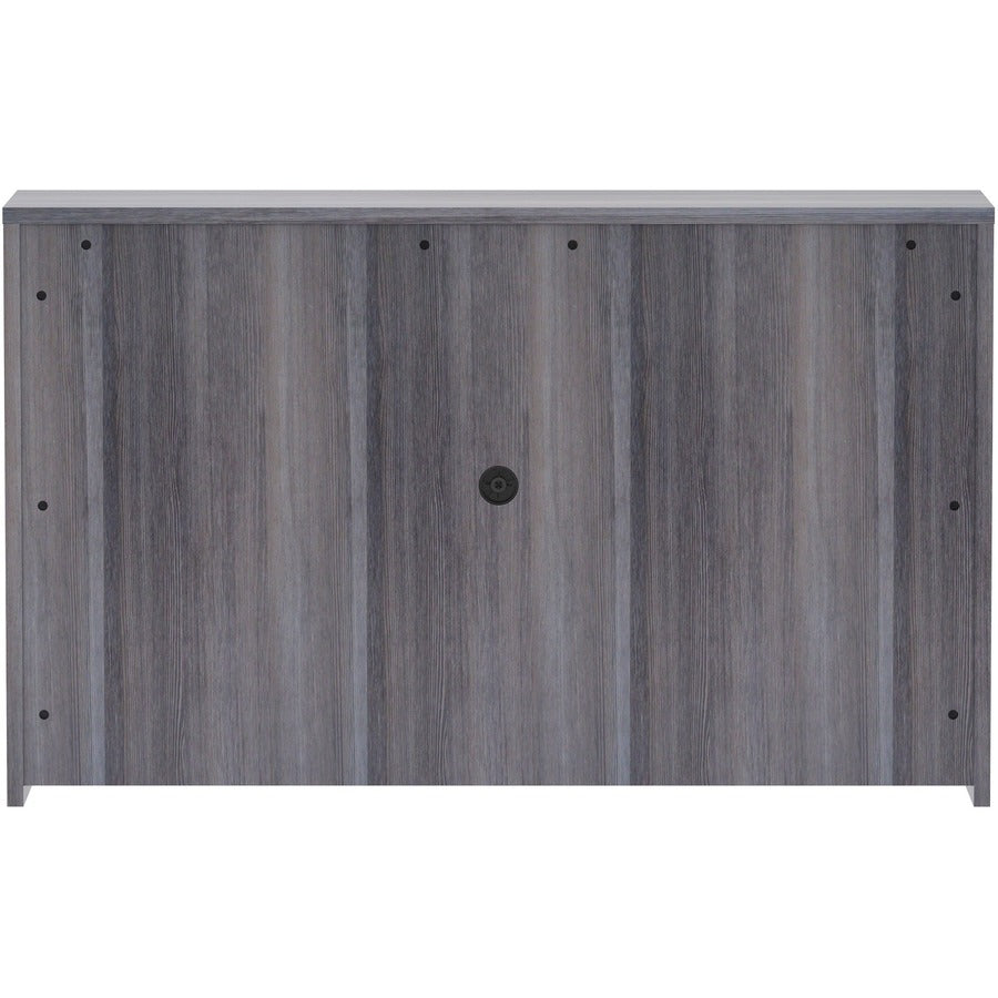 Lorell Essentials Series Stack-on Hutch with Doors - 60" x 15"36" - 4 Door(s) - Finish: Weathered Charcoal Laminate