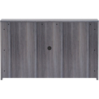 Lorell Essentials Series Stack-on Hutch with Doors - 60" x 15"36" - 4 Door(s) - Finish: Weathered Charcoal Laminate