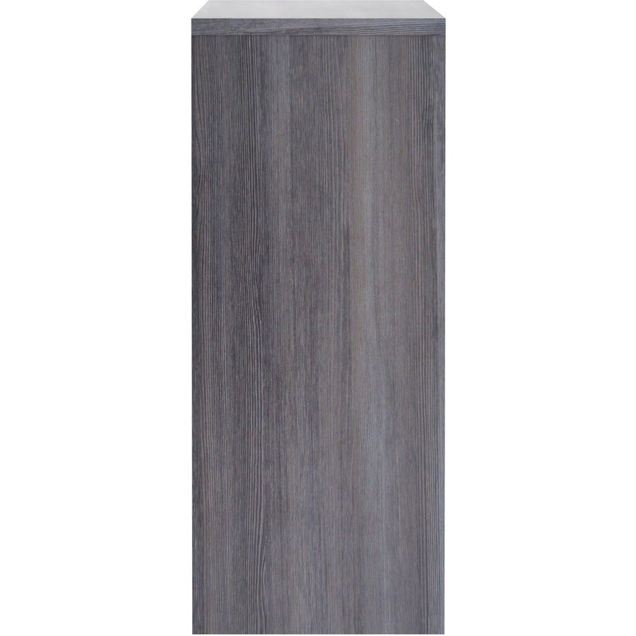 Lorell Essentials Series Stack-on Hutch with Doors - 60" x 15"36" - 4 Door(s) - Finish: Weathered Charcoal Laminate