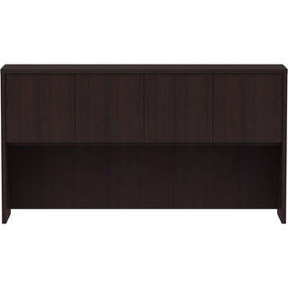 Lorell Essentials Series Stack-on Hutch with Doors - 66" x 15"36" - 4 Door(s) - Finish: Espresso Laminate