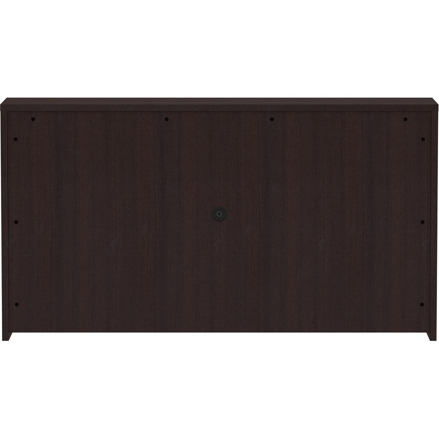Lorell Essentials Series Stack-on Hutch with Doors - 66" x 15"36" - 4 Door(s) - Finish: Espresso Laminate