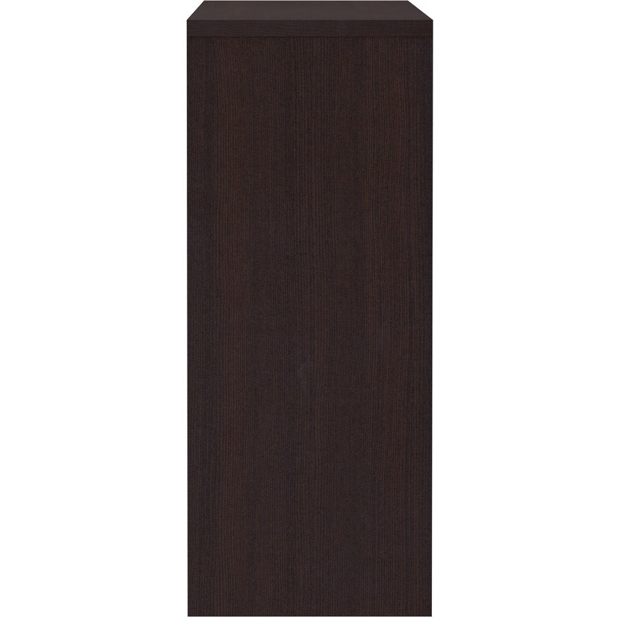 Lorell Essentials Series Stack-on Hutch with Doors - 66" x 15"36" - 4 Door(s) - Finish: Espresso Laminate