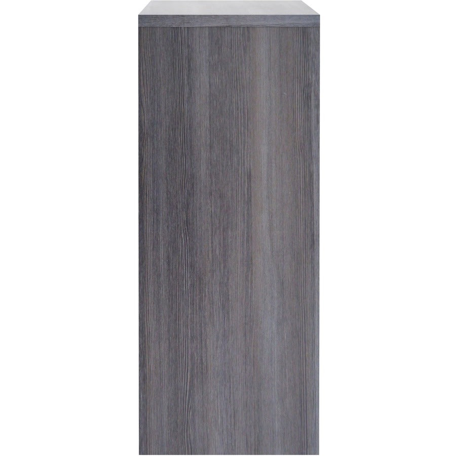 Lorell Essentials Series Stack-on Hutch with Doors - 66" x 15"36" - 4 Door(s) - Finish: Weathered Charcoal Laminate